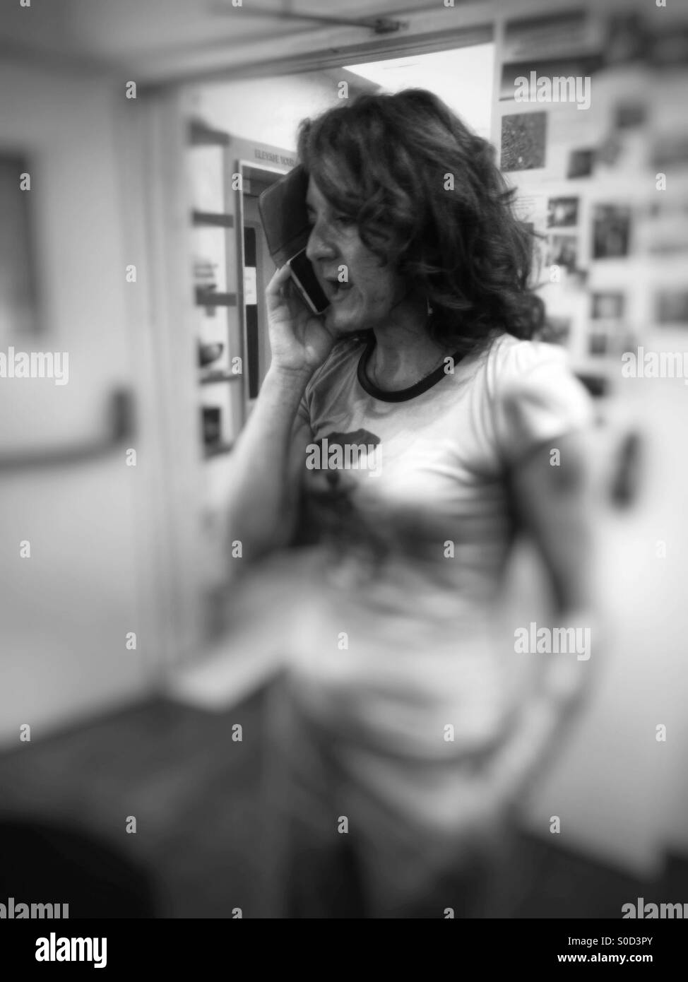 Woman Manager at the smartphone - Smartphone Captured Stock Image