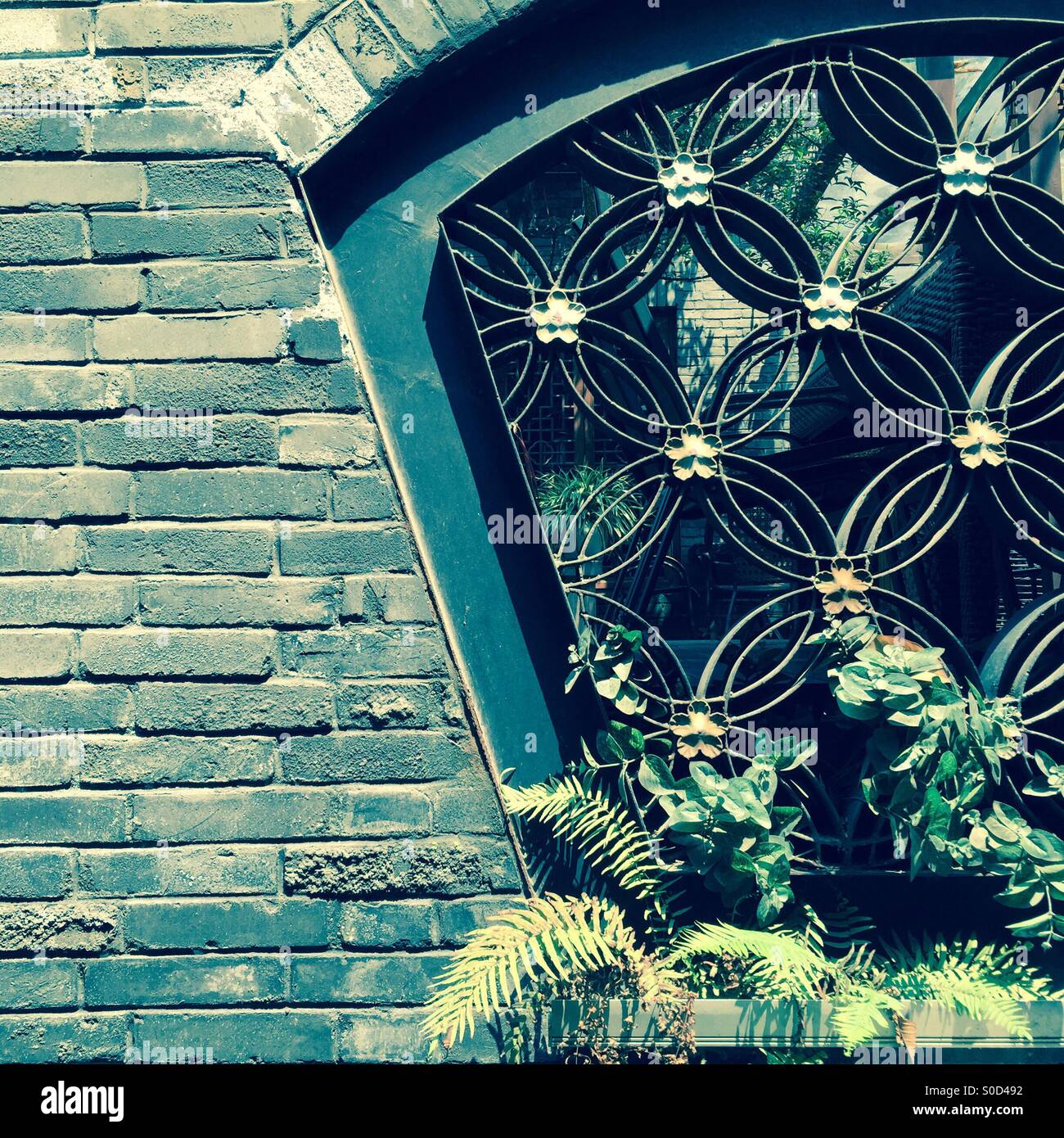 Fan shaped window in the alley Stock Photo Alamy