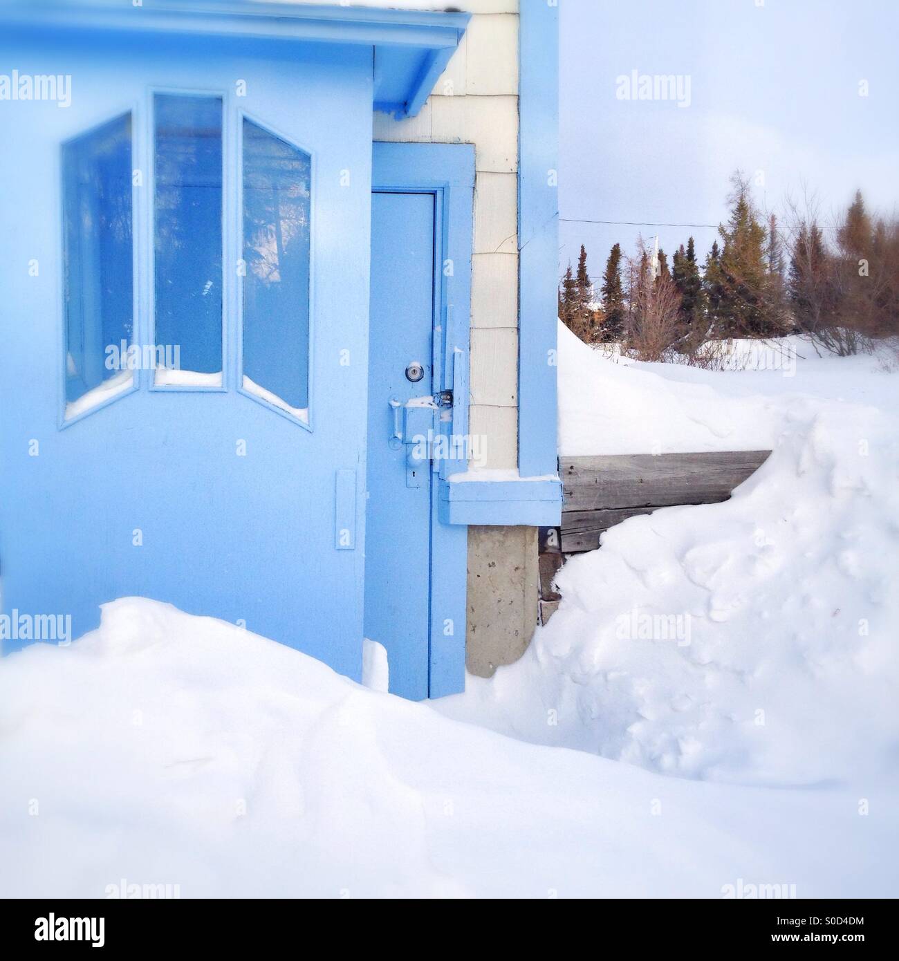 Blue door - Smartphone Captured Stock Image