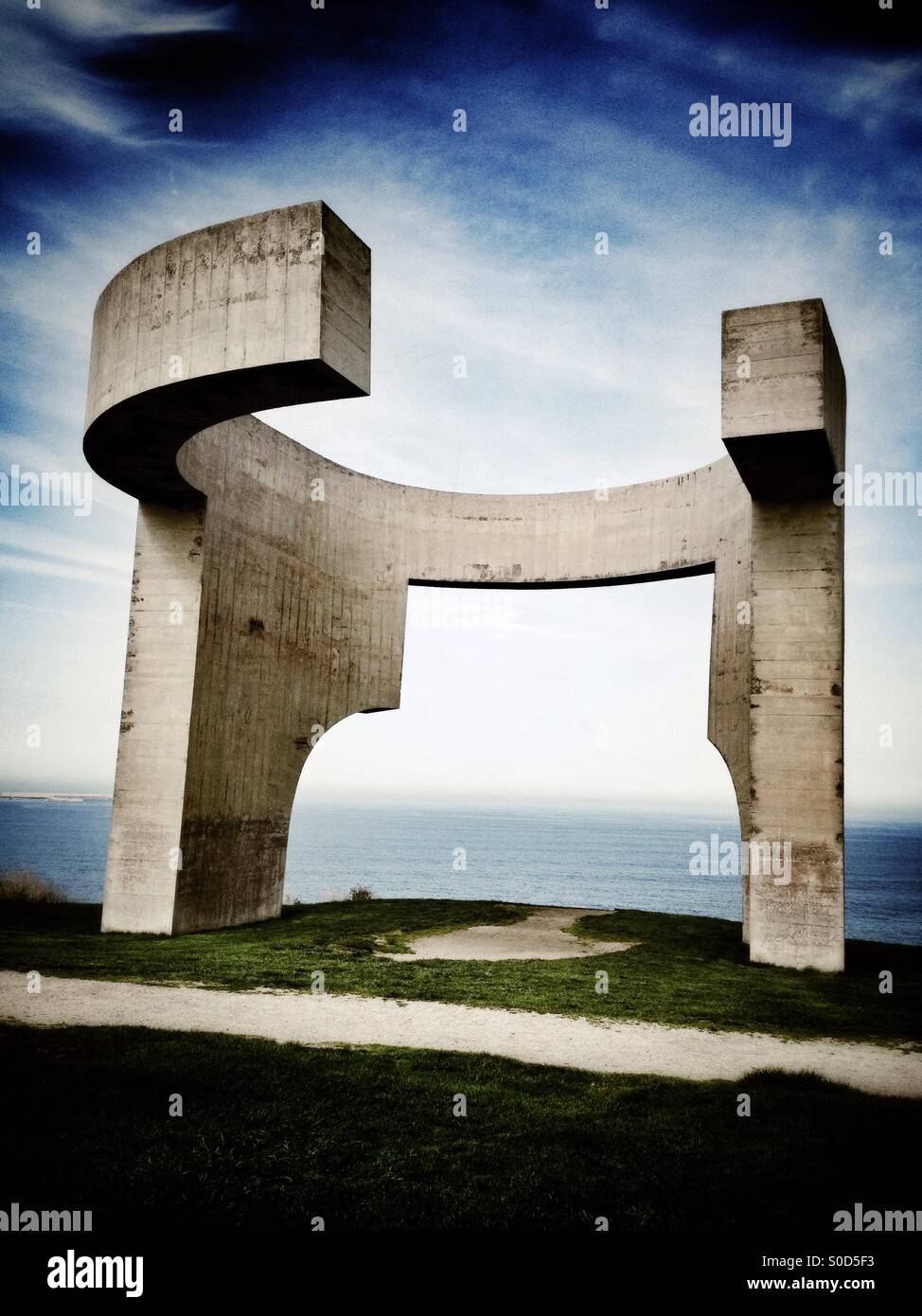 Eulogy of the Horizon in Gijon, Asturias - Spain - Smartphone Captured Stock Image