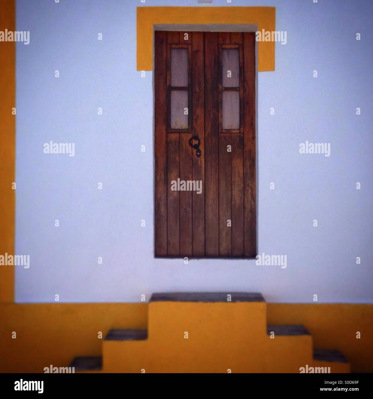 Front of white house, Vila Ruiva, Portugal - Smartphone Captured Stock Image