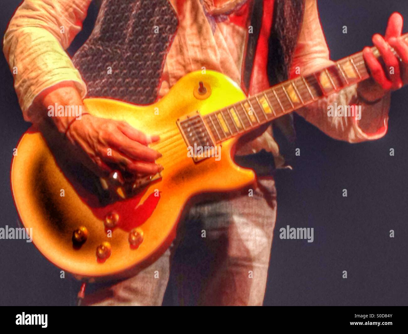 Blues guitarist at band on the wall music venue in manchester - Smartphone Captured Stock Image