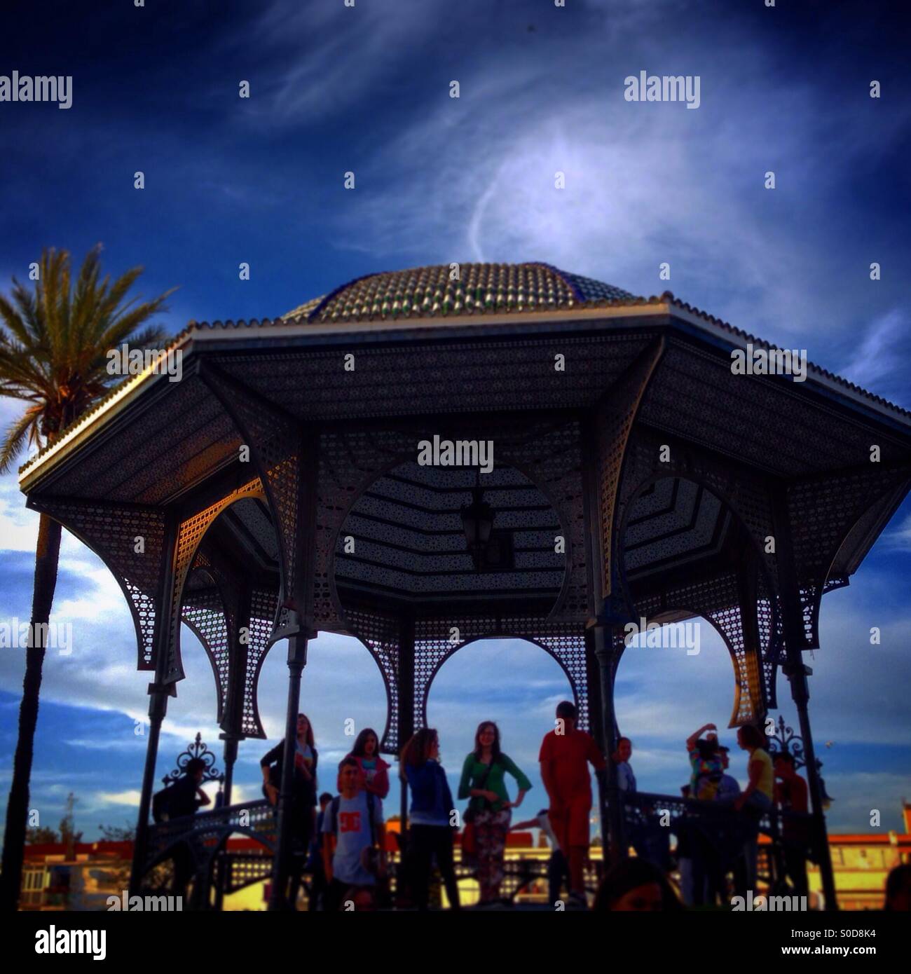 Kiosk in square, Chiclana, Cadiz, Andalussian, Spain - Smartphone Captured Stock Image