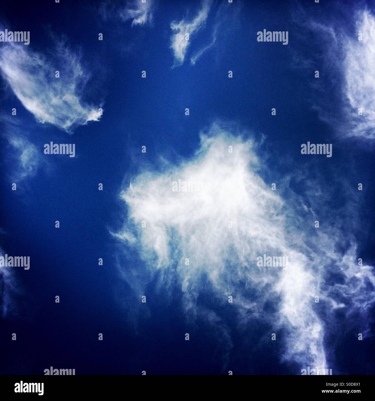 White clouds and blue sky. - Smartphone Captured Stock Image