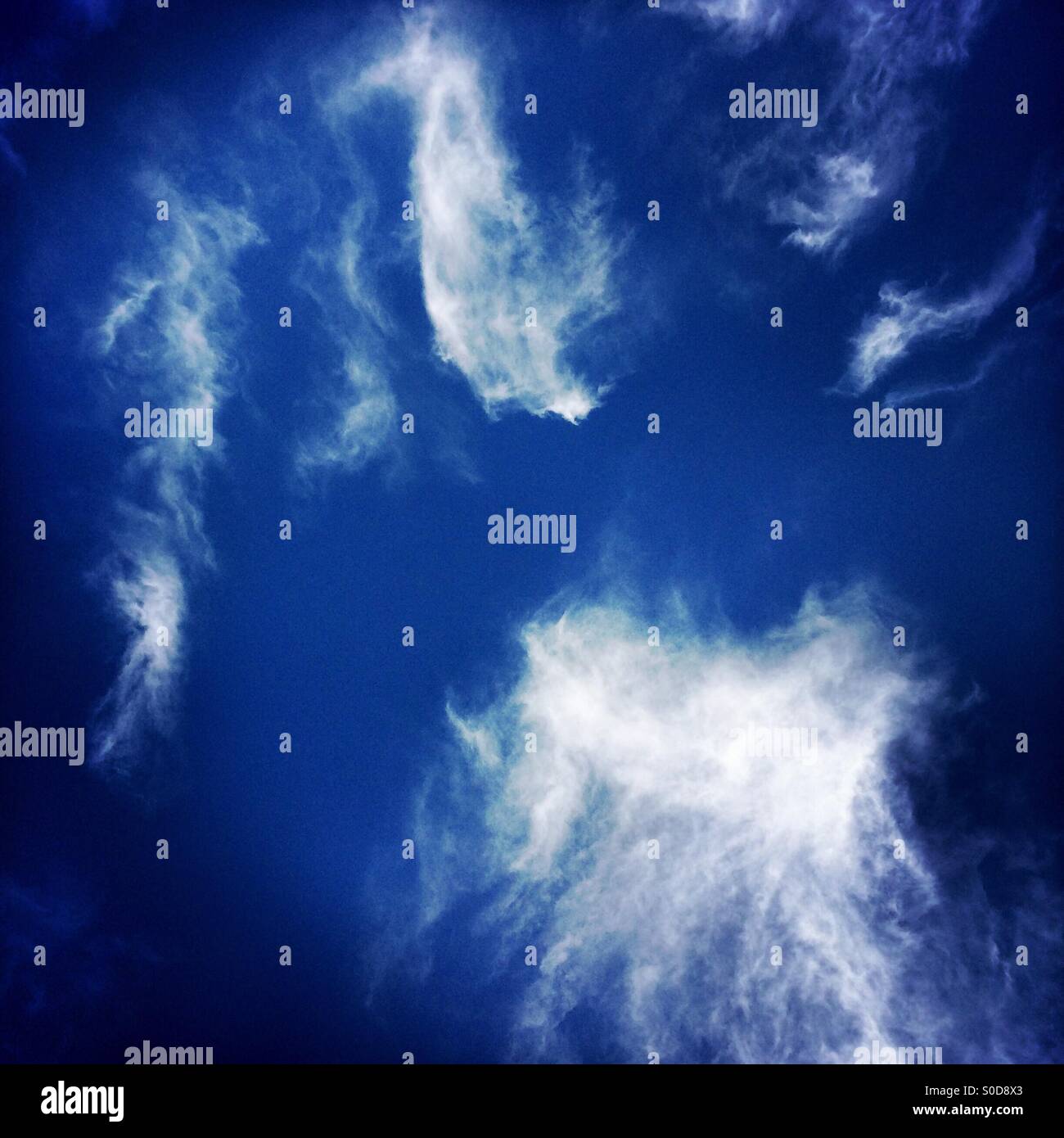 White clouds and blue sky. - Smartphone Captured Stock Image