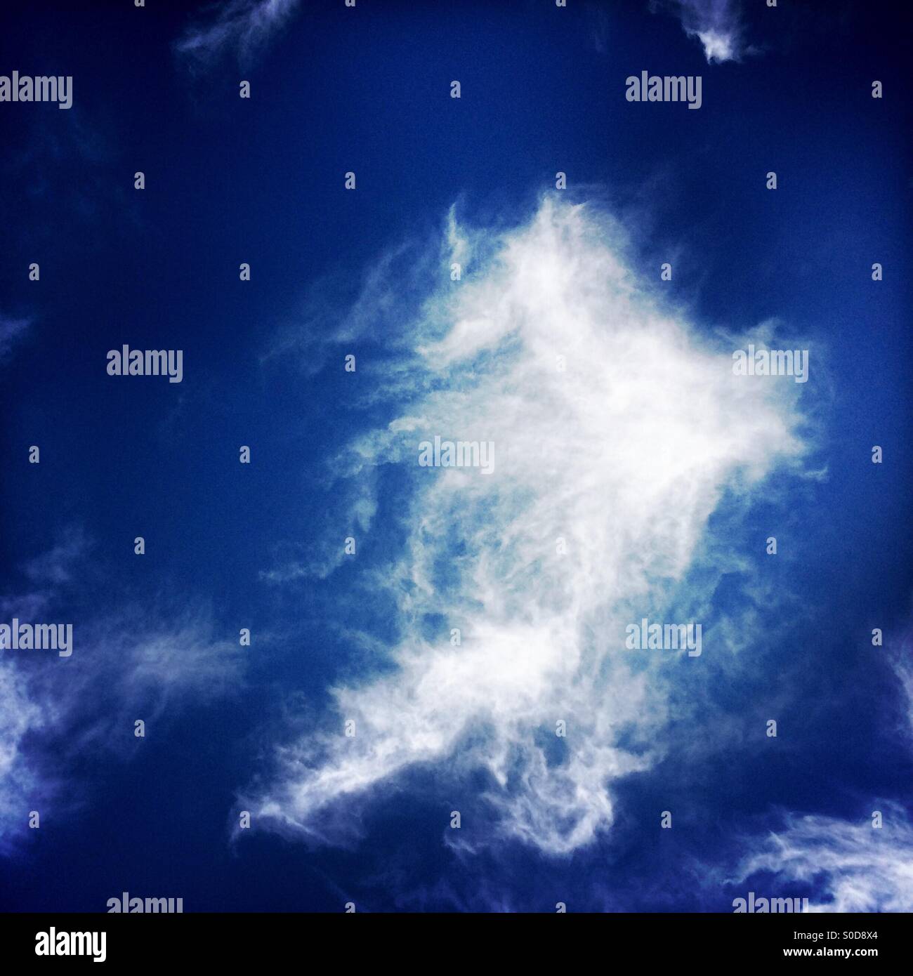 White clouds and blue sky. - Smartphone Captured Stock Image