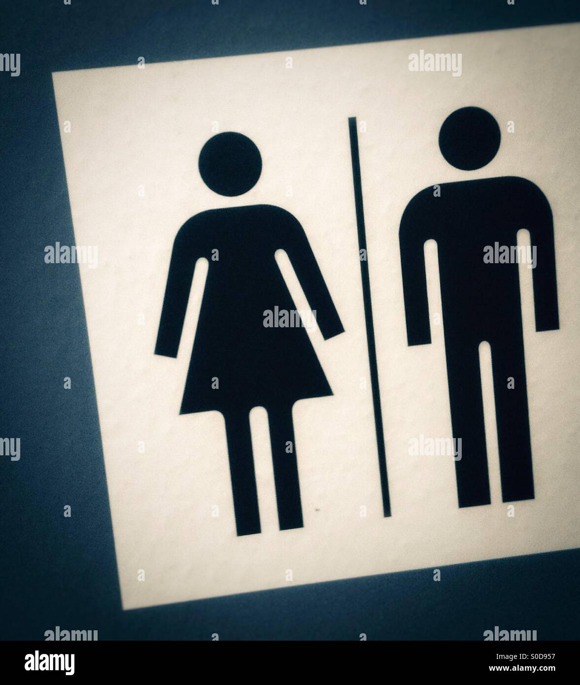 A sign showing male and female characters - Smartphone Captured Stock Image