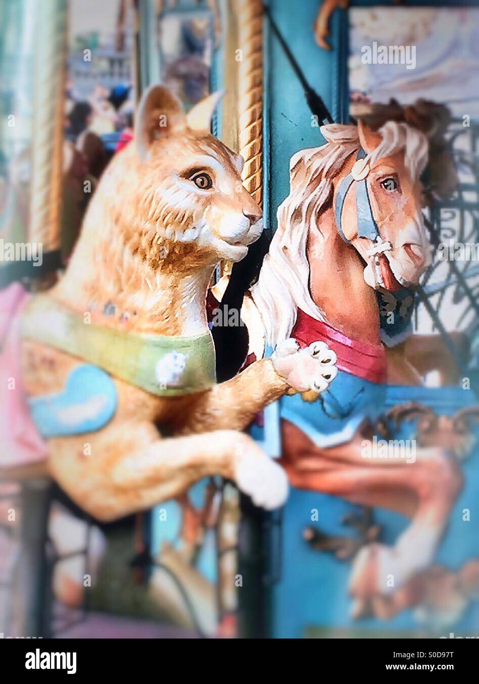 Le Carrousel in Bryant Park, NYC - Smartphone Captured Stock Image