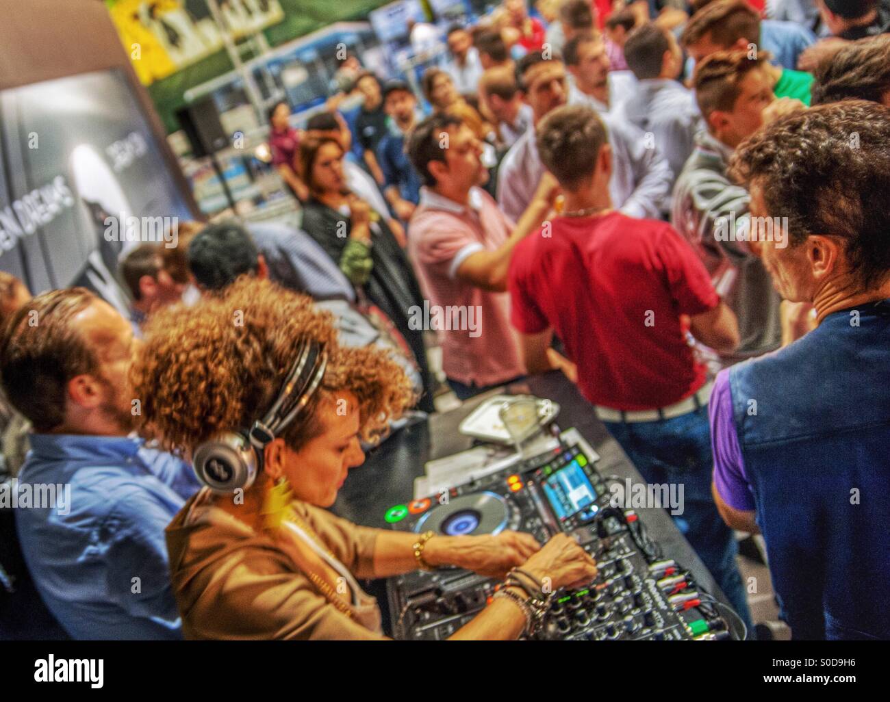 Party with Sam Wood woman dj - Smartphone Captured Stock Image