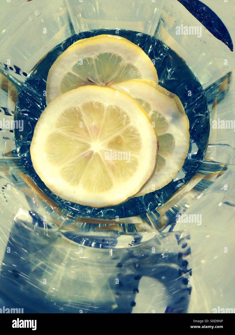 Water with lemon in summer - Smartphone Captured Stock Image