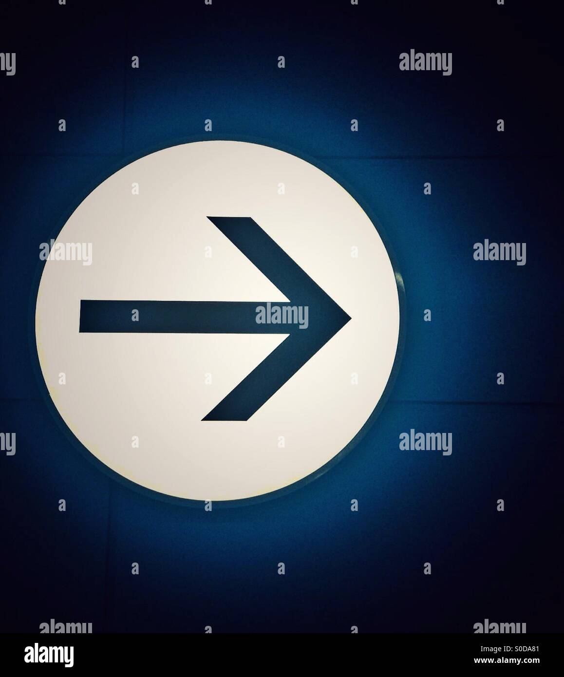 Right arrow sign. One direction - Smartphone Captured Stock Image