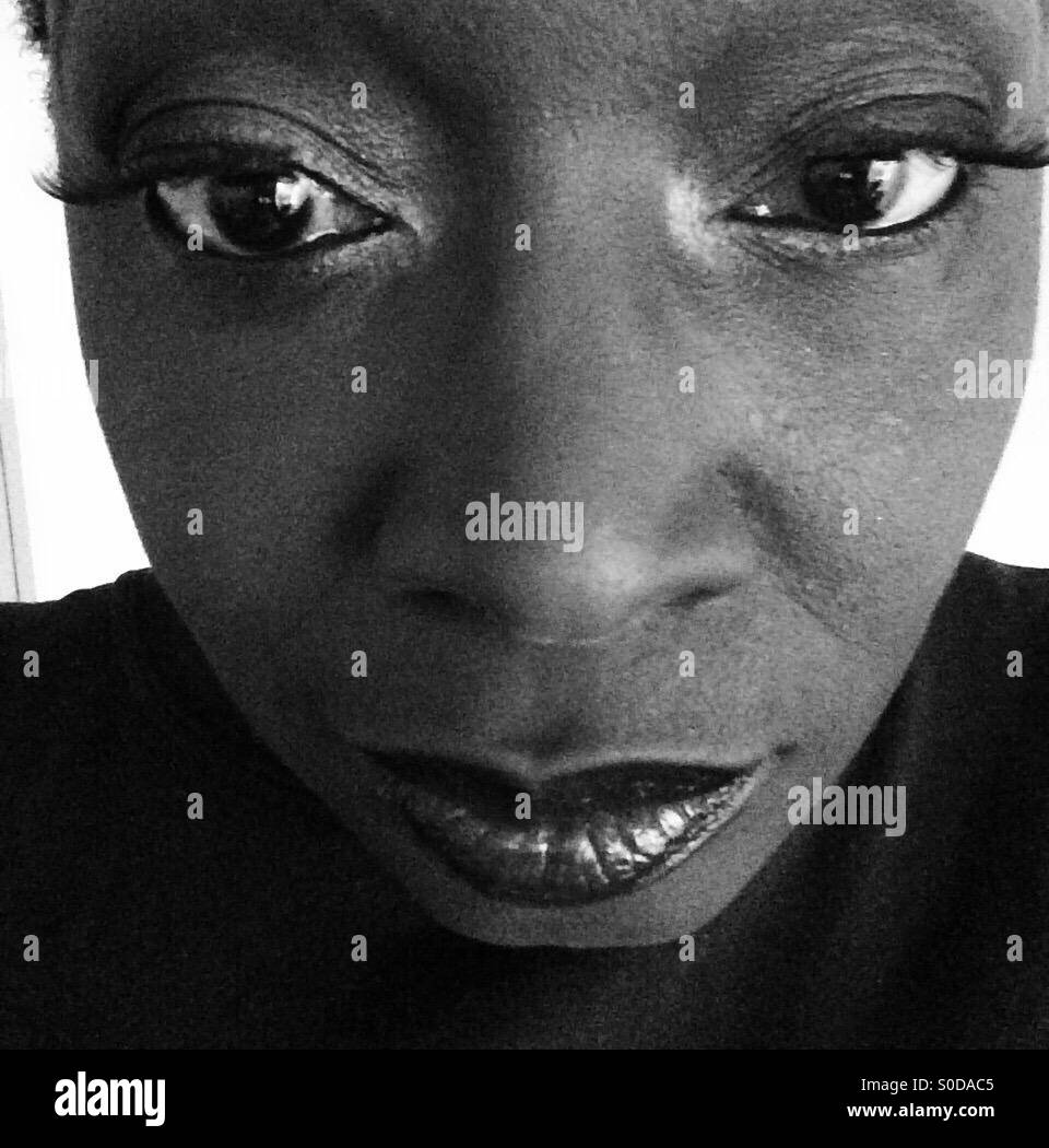 Eyelashes close up Black and White Stock Photos & Images - Alamy