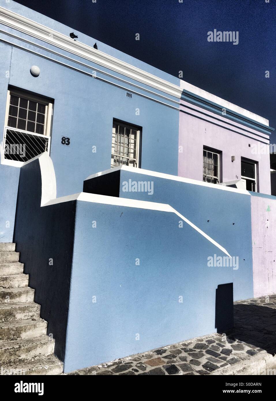 Colourful houses in the Bo-Kaap, the Malay quarter of Cape Town, South Africa. - Smartphone Captured Stock Image