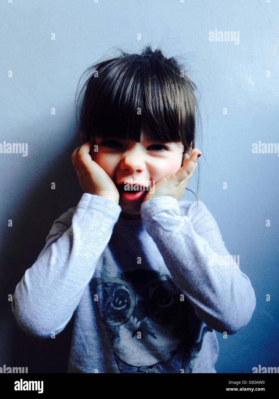 Portrait of a 3-year old girl - Smartphone Captured Stock Image