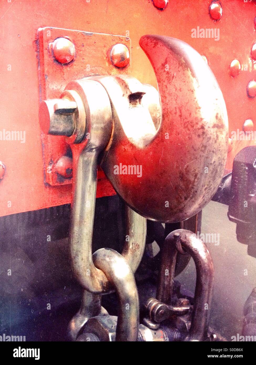 The coupling hook of a steam locomotive - Smartphone Captured Stock Image