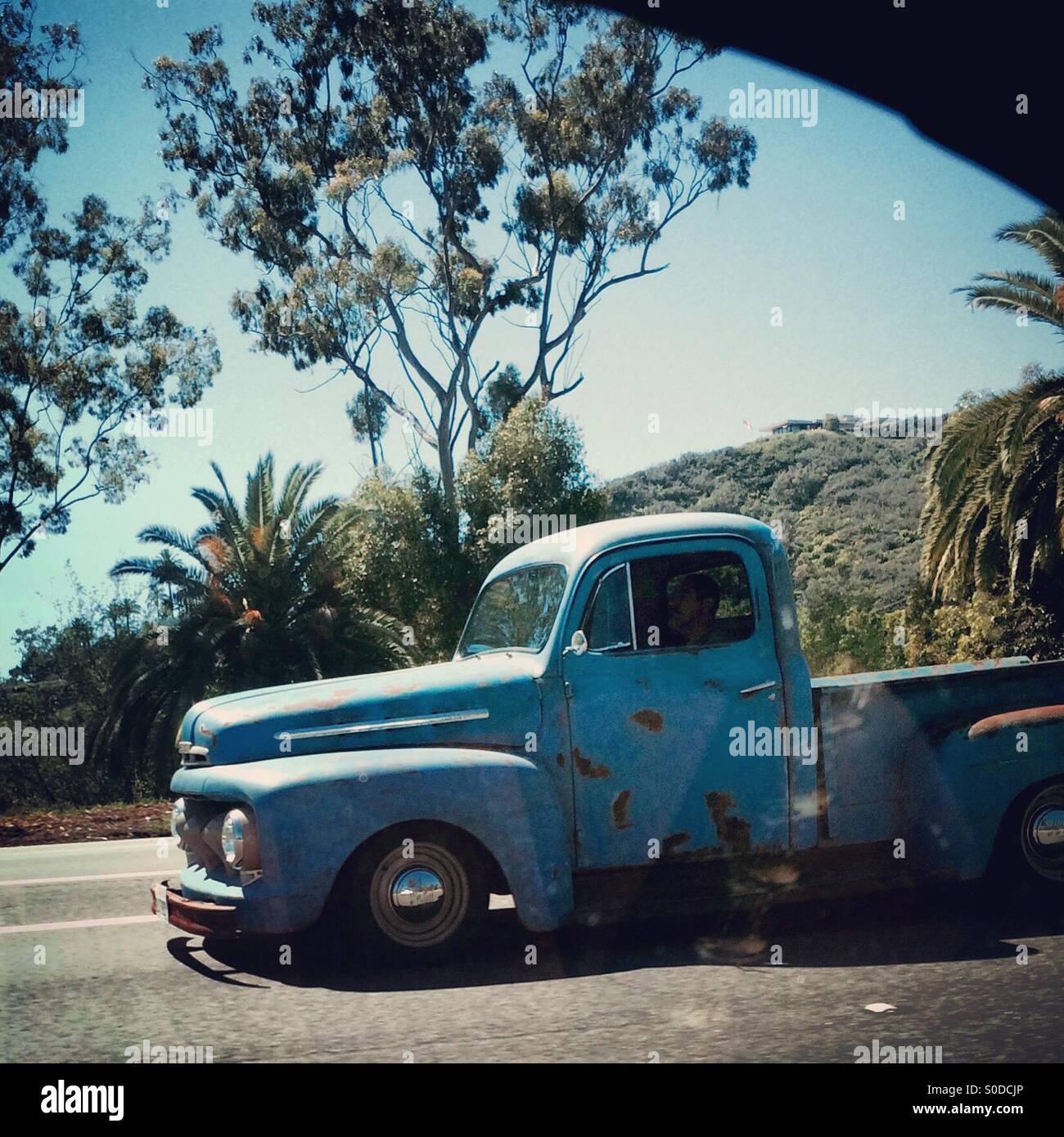 Old blue truck Stock Photo