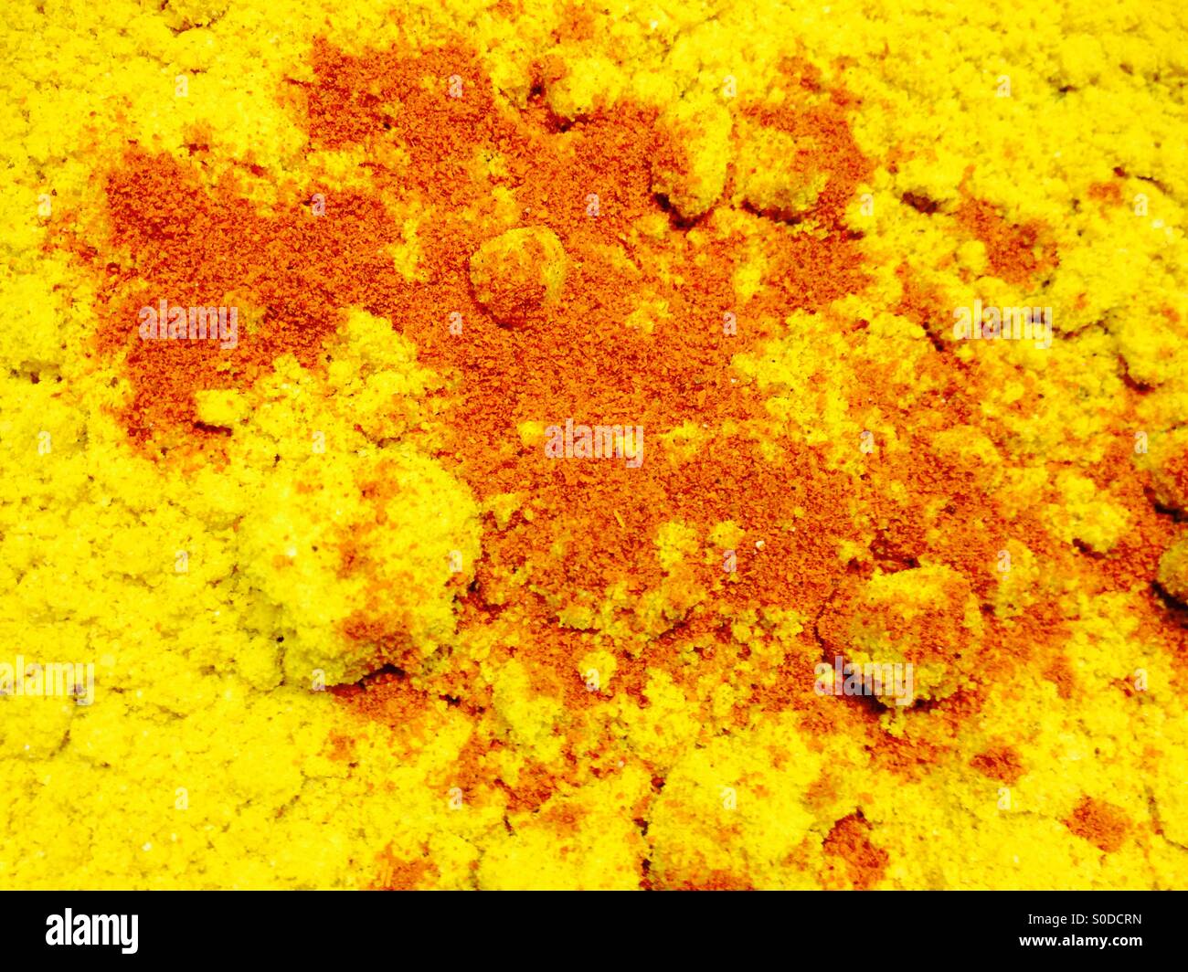 Curry powder with red chilli powder Stock Photo