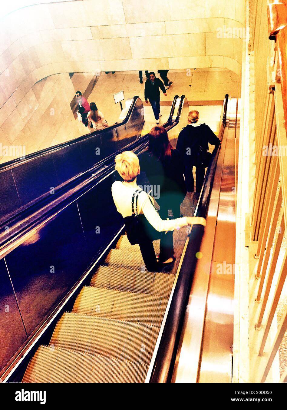 Escalators,NYC - Smartphone Captured Stock Image