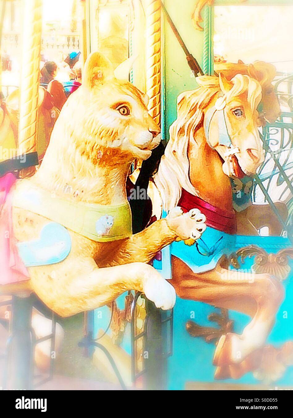 Le Carrousel in Bryant Park, NYC - Smartphone Captured Stock Image