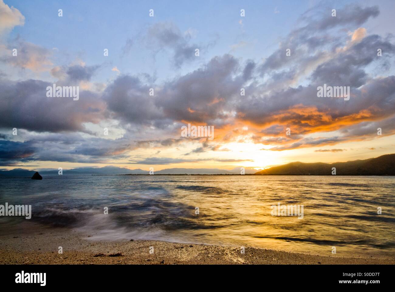 Sunrise at the beach. A summer vacation. Stock Photo