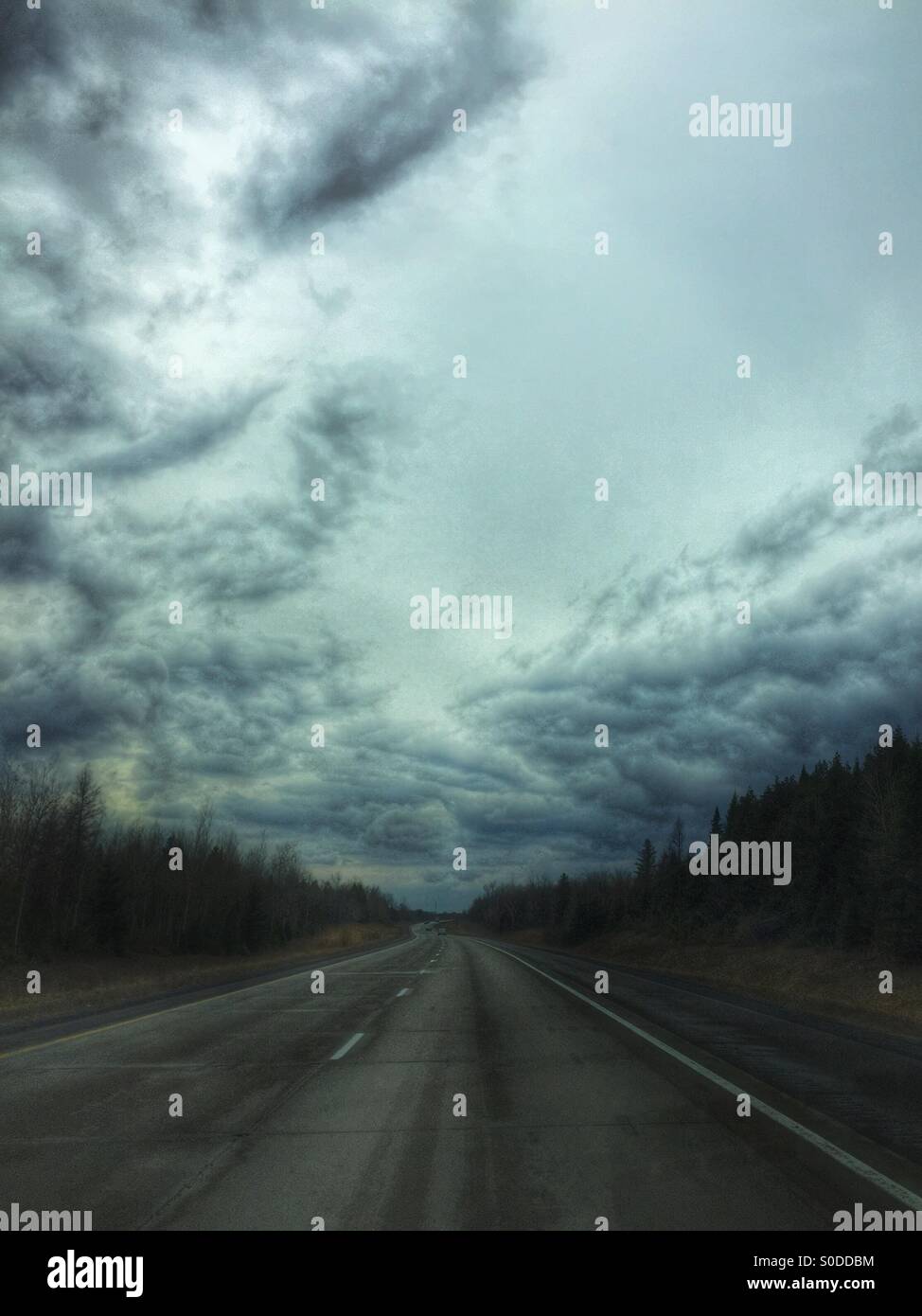 Highway before rain storm - Smartphone Captured Stock Image
