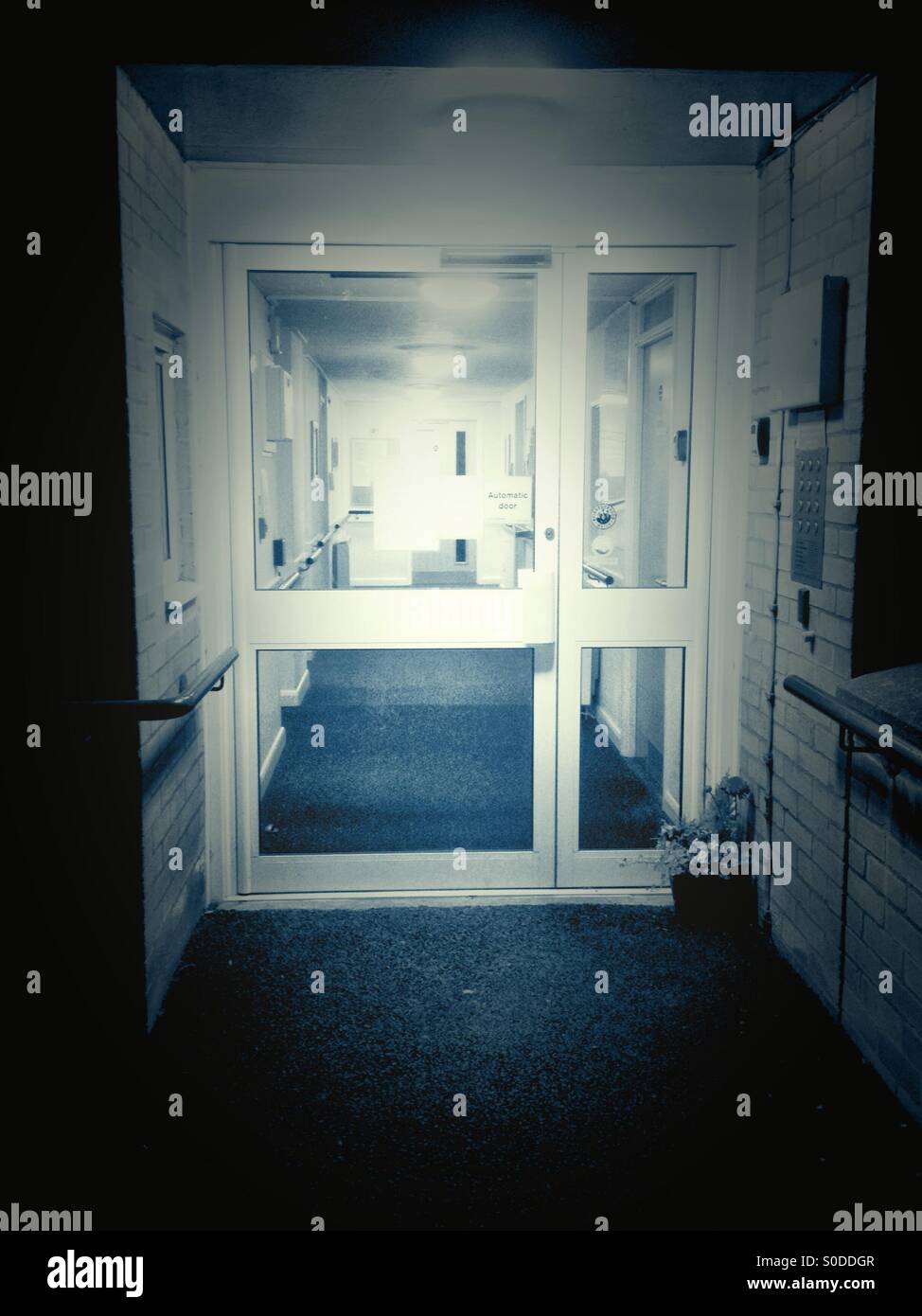 Entrance to a block of flats. - Smartphone Captured Stock Image