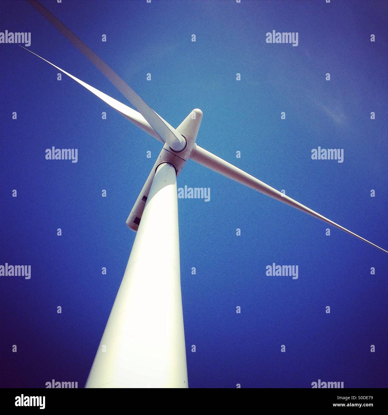 Wind turbine on wind farm, Scotland. Stock Photo