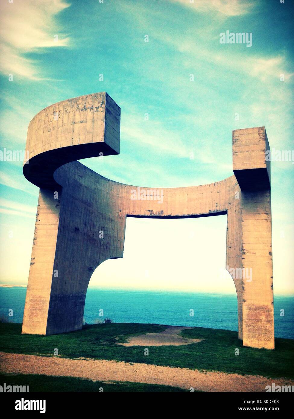 Eulogy of the Horizon in Gijon, Asturias - Spain - Smartphone Captured Stock Image