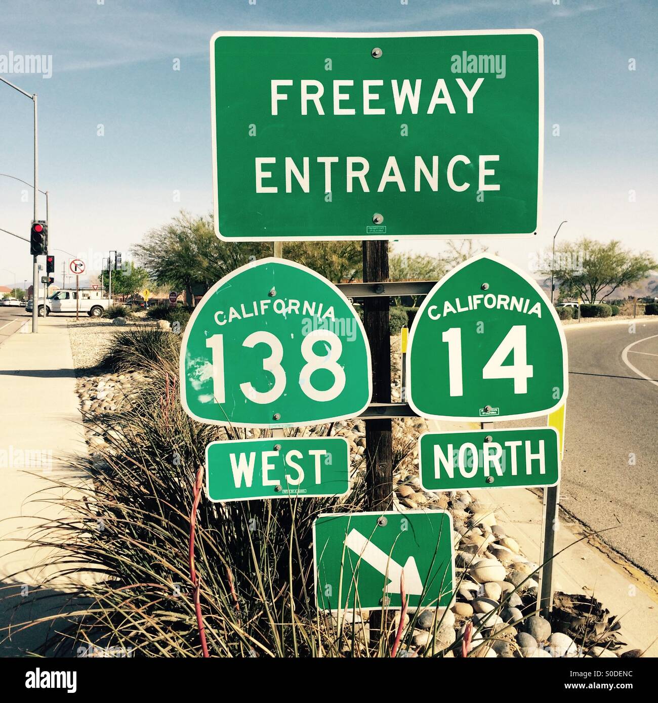 California freeway entrance Stock Photo - Alamy