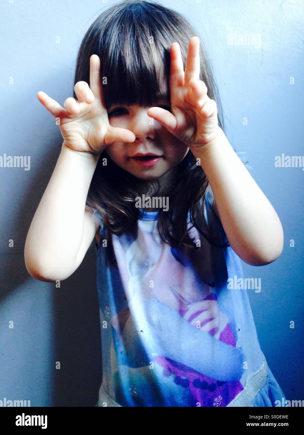 3-year old girl - Smartphone Captured Stock Image