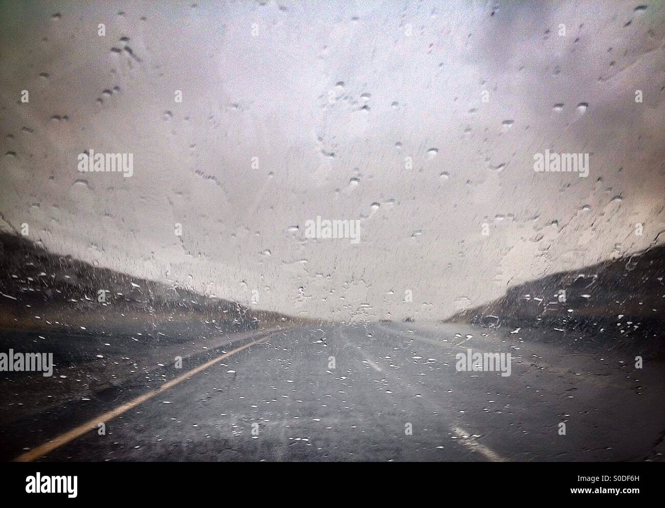 Rainy Roadtrip Stock Photo