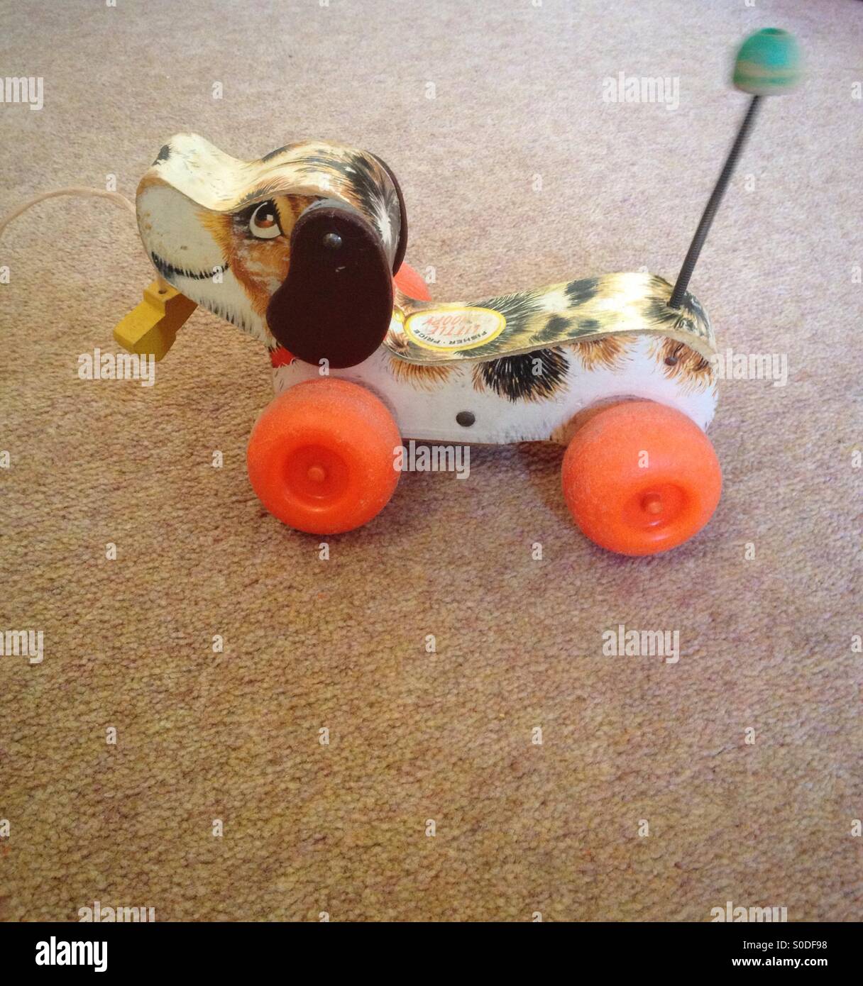 70's pull along puppy toy Stock Photo - Alamy