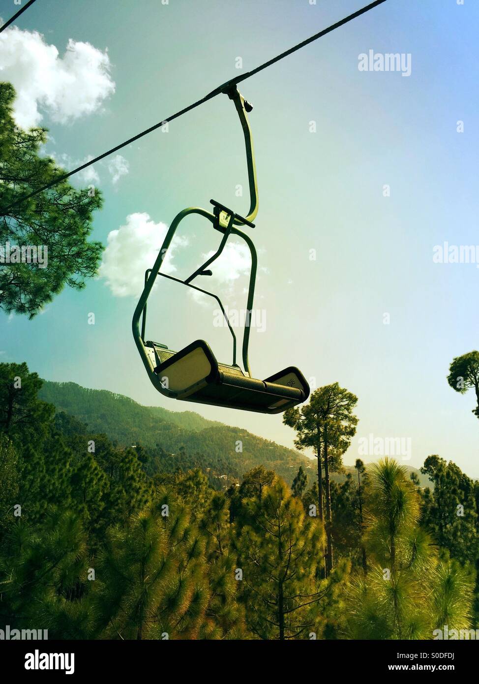 Empty cable cart in the mountains Murree Pakistan Stock Photo