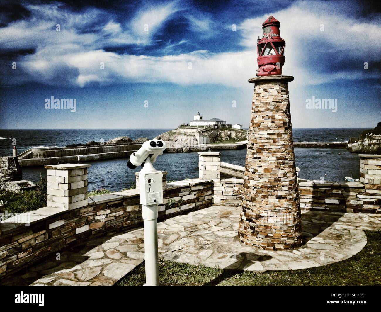 View of the harbor in Tapia de Casariego, Asturias - Spain - Smartphone Captured Stock Image