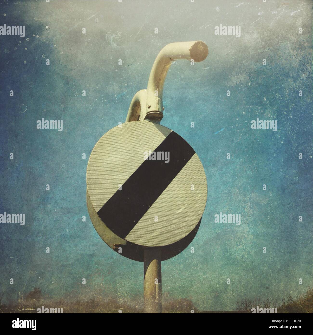 National speed limit road sign - Smartphone Captured Stock Image