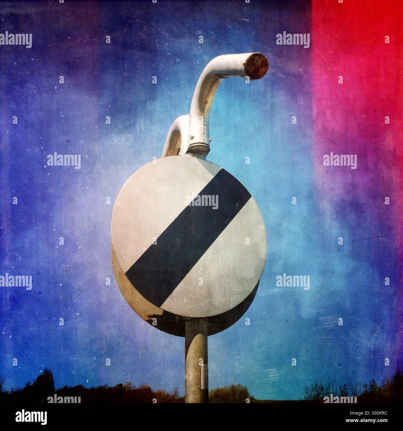 National speed limit road sign - Smartphone Captured Stock Image