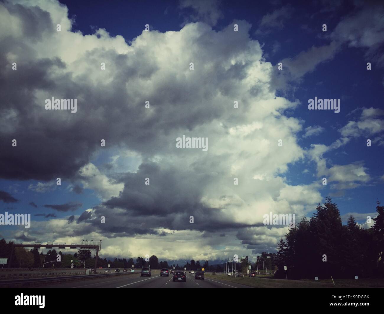 Large clouds in the Pacific Northwest - Smartphone Captured Stock Image