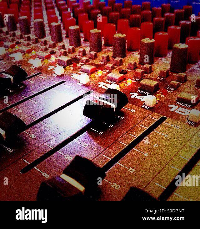 A sound mixing desk. - Smartphone Captured Stock Image