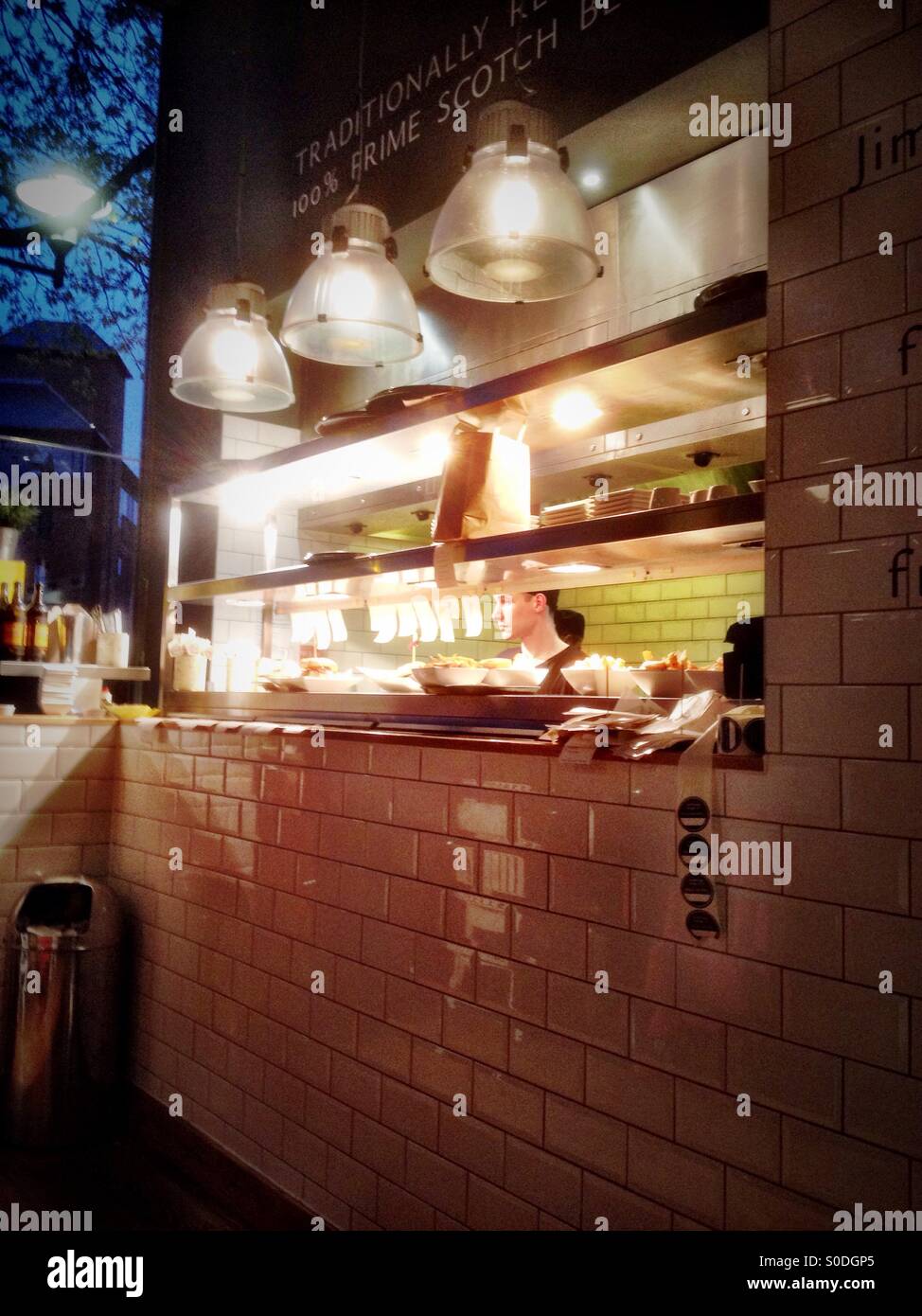 A restaurant serving hatch Stock Photo Alamy