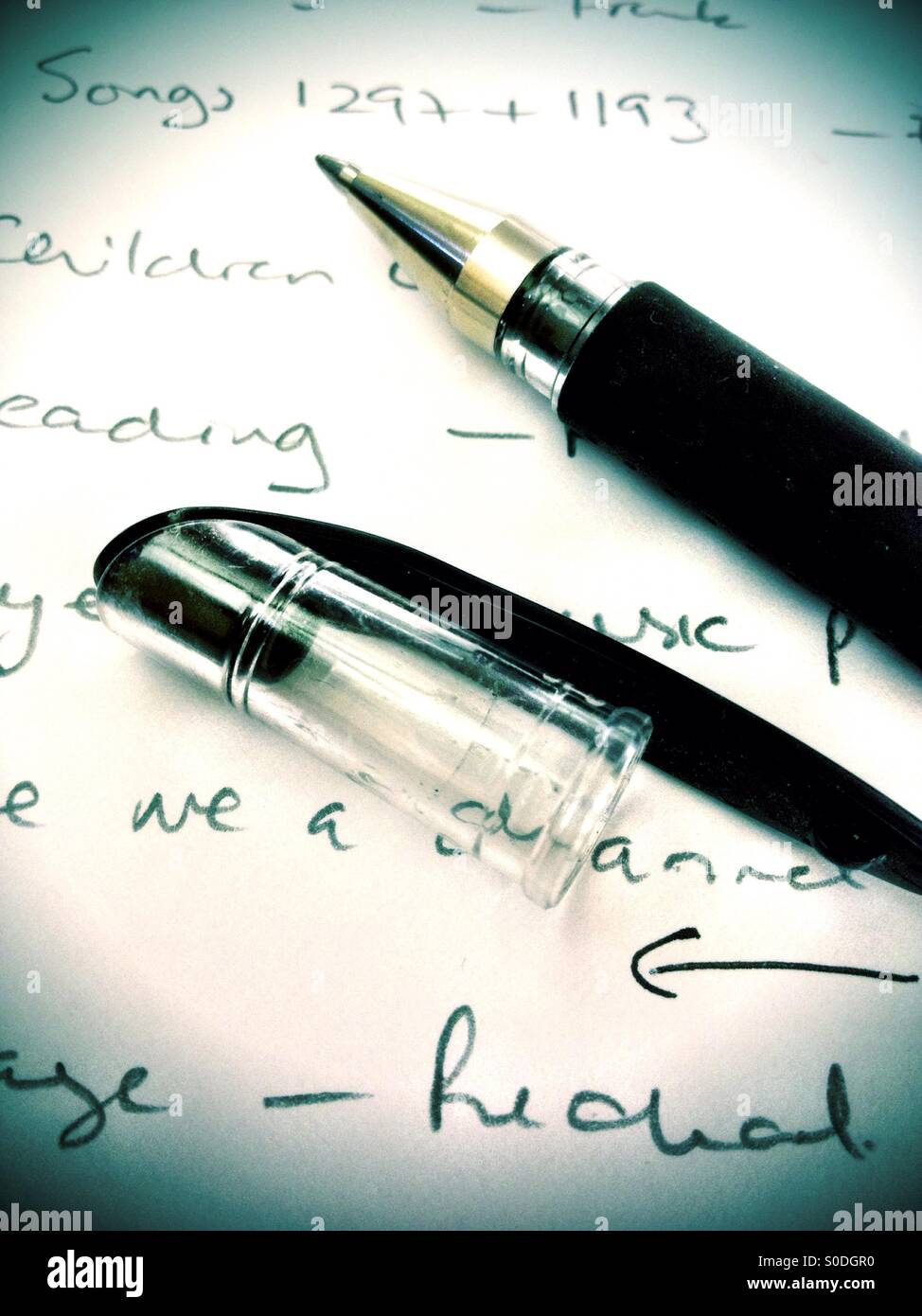 A pen and writing. - Smartphone Captured Stock Image