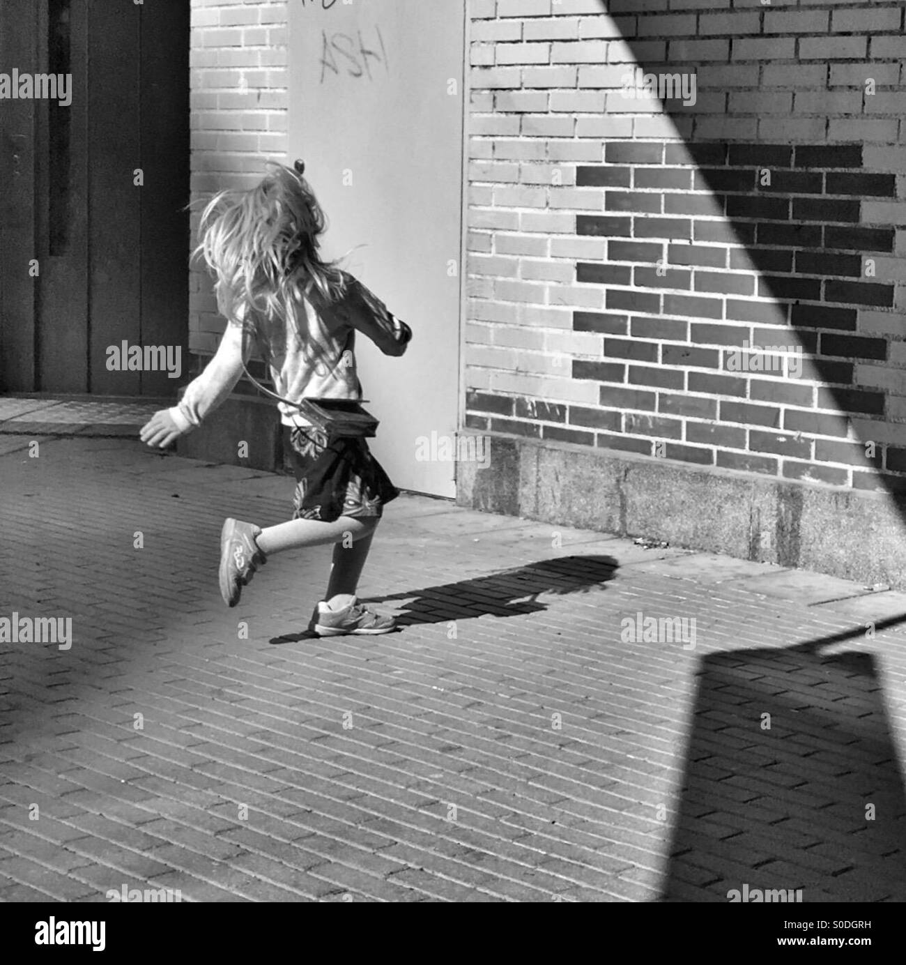 Little girl in a leap Stock Photo