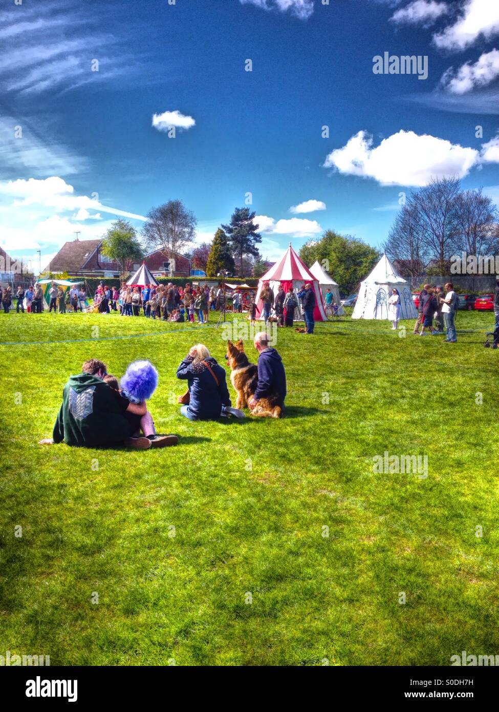 Civil war reenactments at a gala day - Smartphone Captured Stock Image