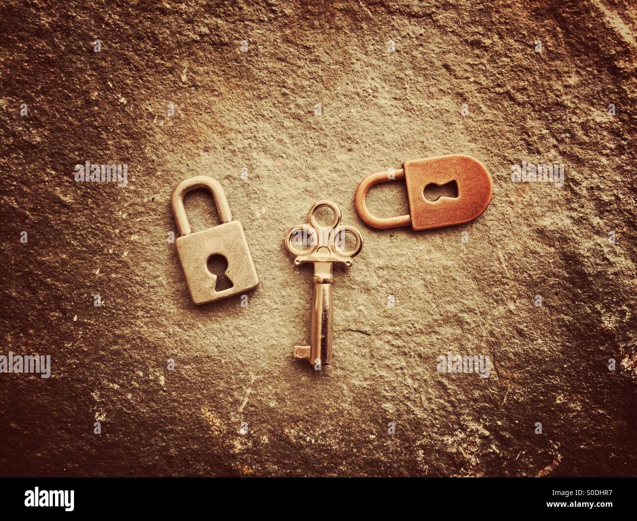 Locks and key Stock Photo