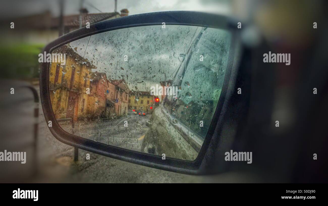 Rain in the mirror - Smartphone Captured Stock Image