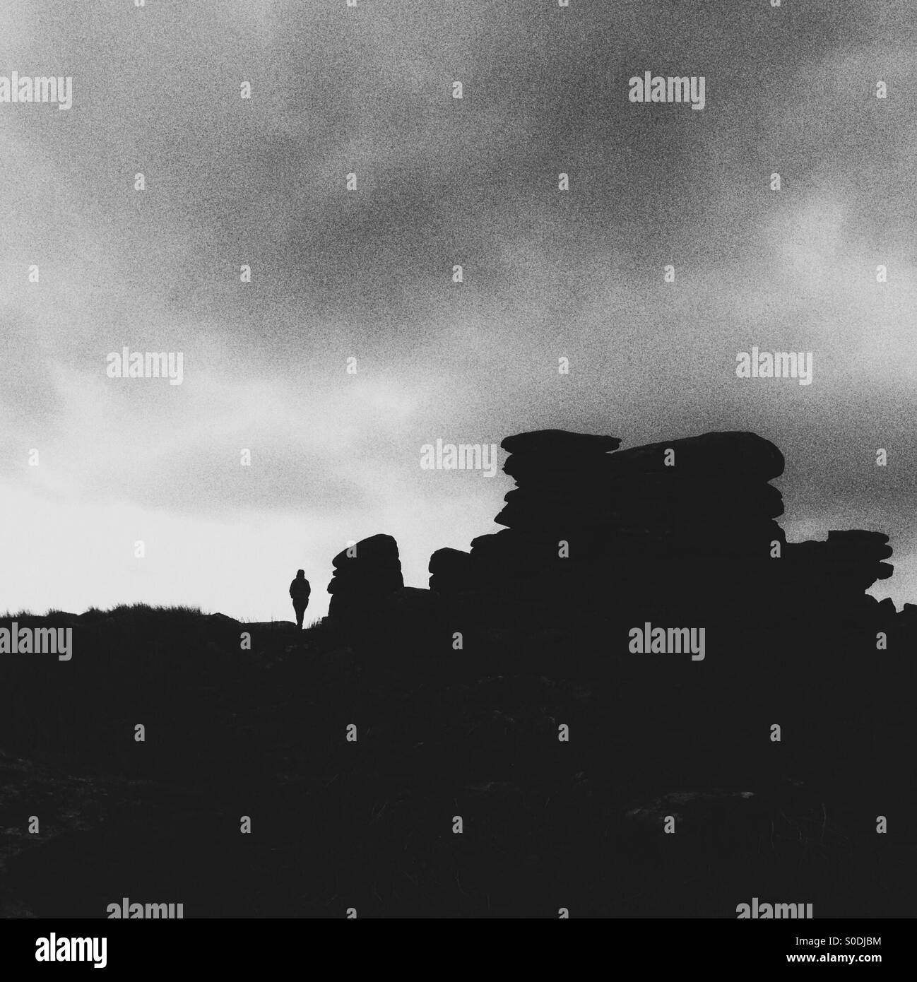 Bleak Coombestone tor on Dartmoor - Smartphone Captured Stock Image