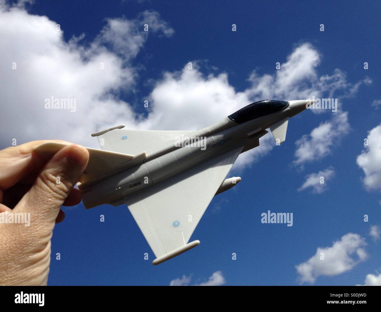 Airfix Quick Build RAF Euro-fighter - Smartphone Captured Stock Image