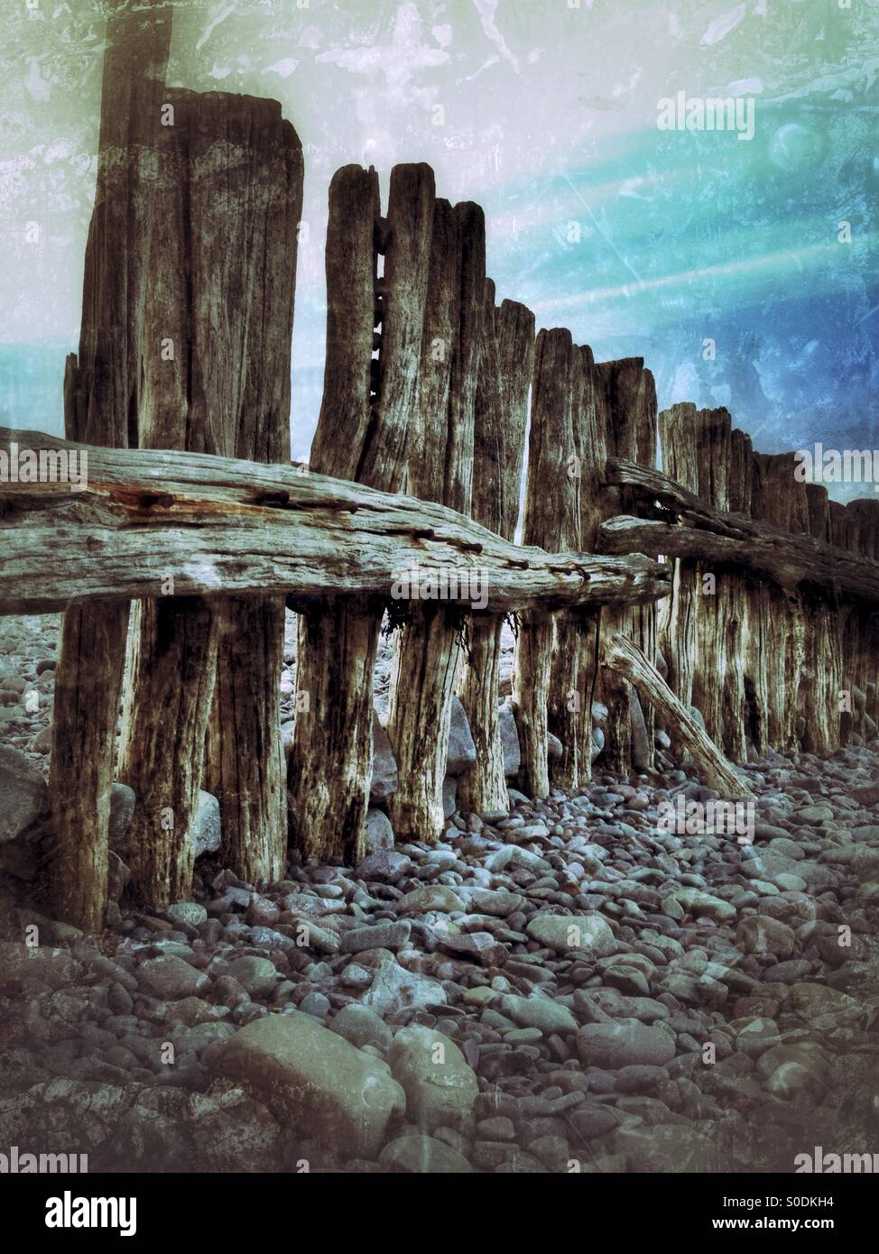 Sea defences - Smartphone Captured Stock Image