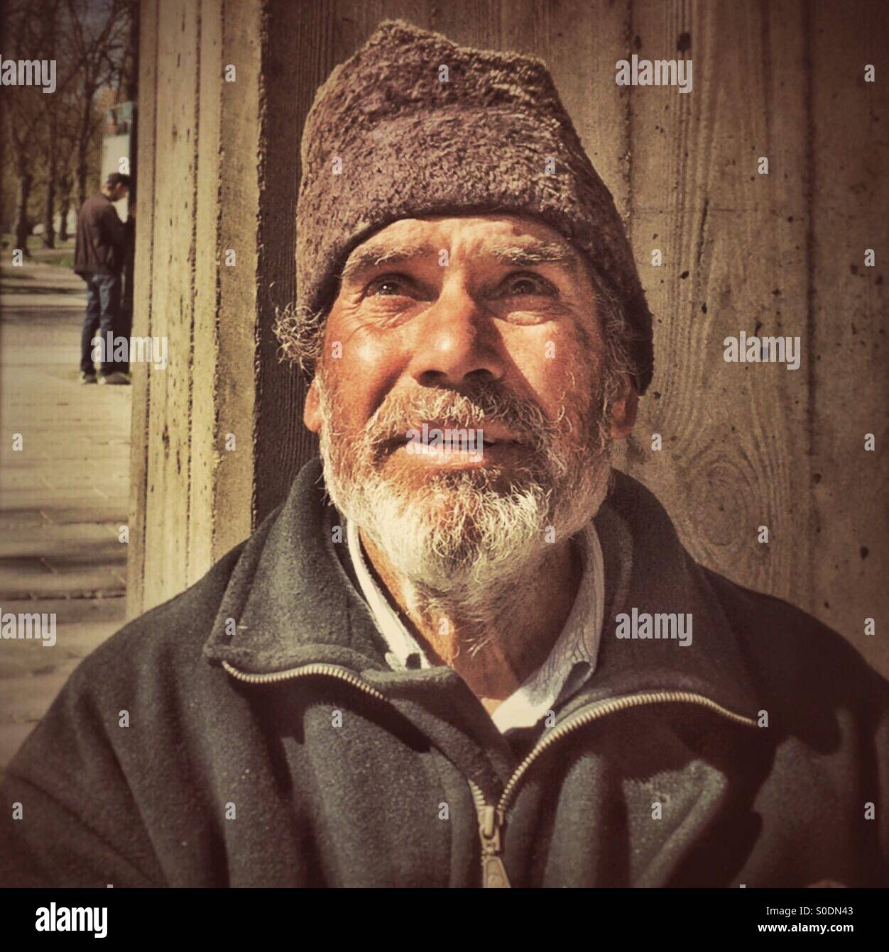 Greybearded old bulgarian man Stock Photo