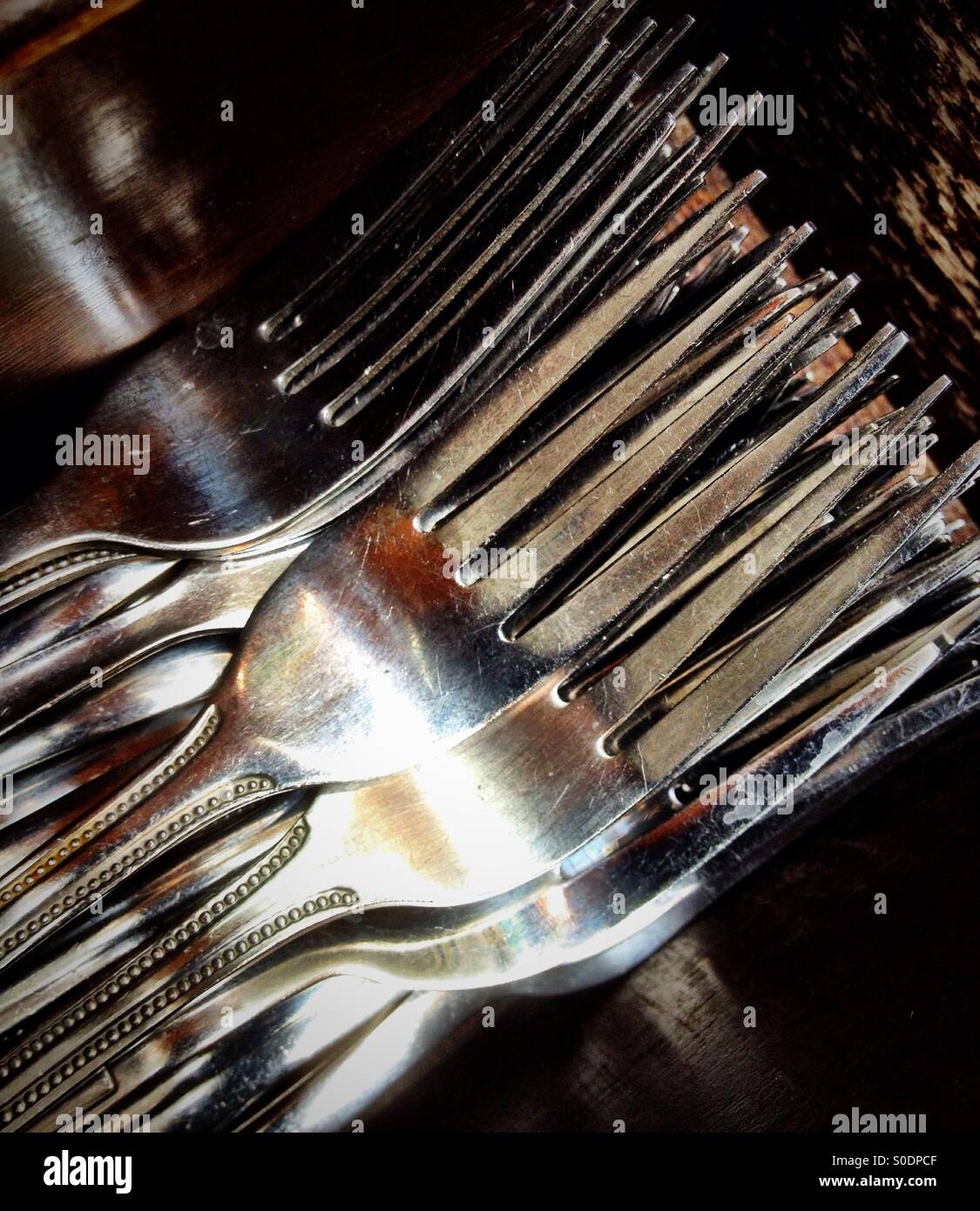 Stainless steal forks cutlery hi-res stock photography and images - Alamy