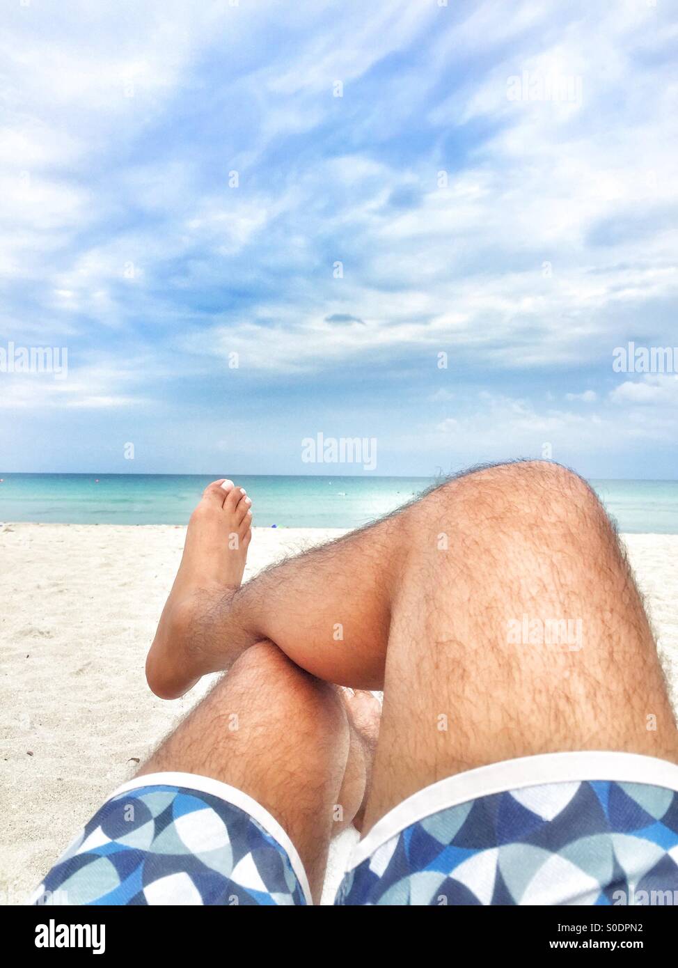 A guy at the beach - Smartphone Captured Stock Image